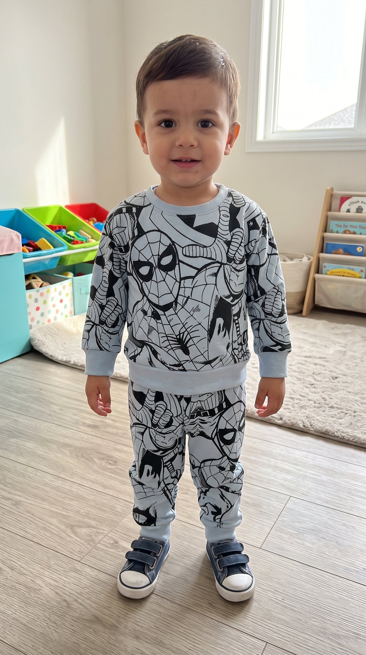 Kids Spider Print Fleece Tracksuit – Sweatshirt & Jogger Set