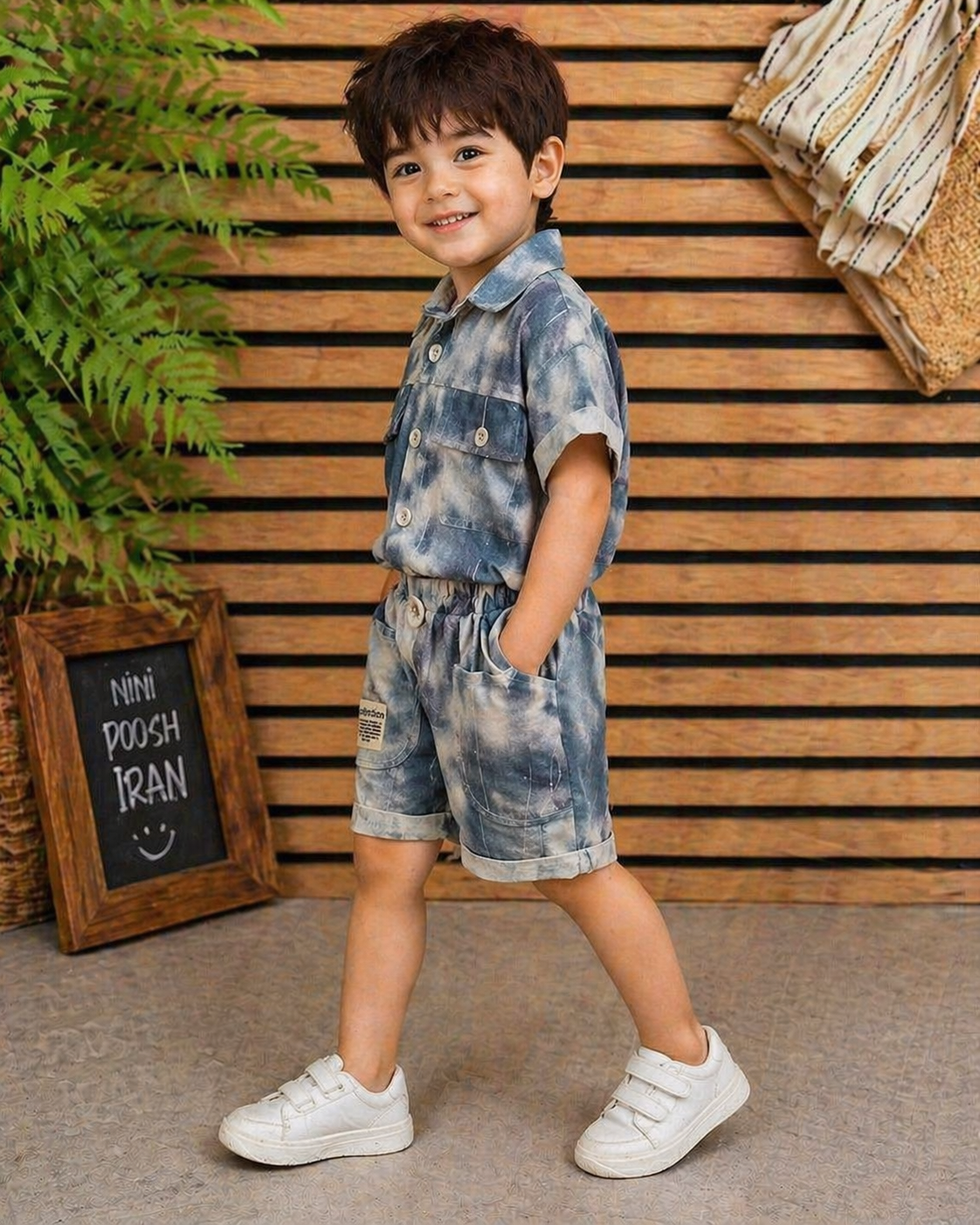 Boys Summer Co-Ord Set – Tie Dye Shirt & Shorts Set  Stylish Kids Casual Outfit