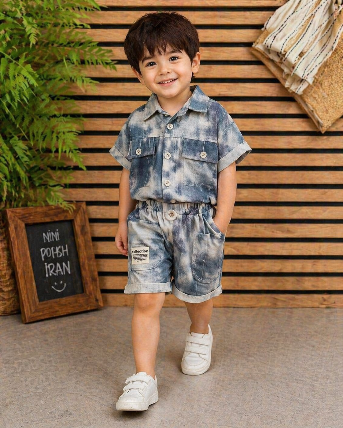 Boys Summer Co-Ord Set – Tie Dye Shirt & Shorts Set  Stylish Kids Casual Outfit