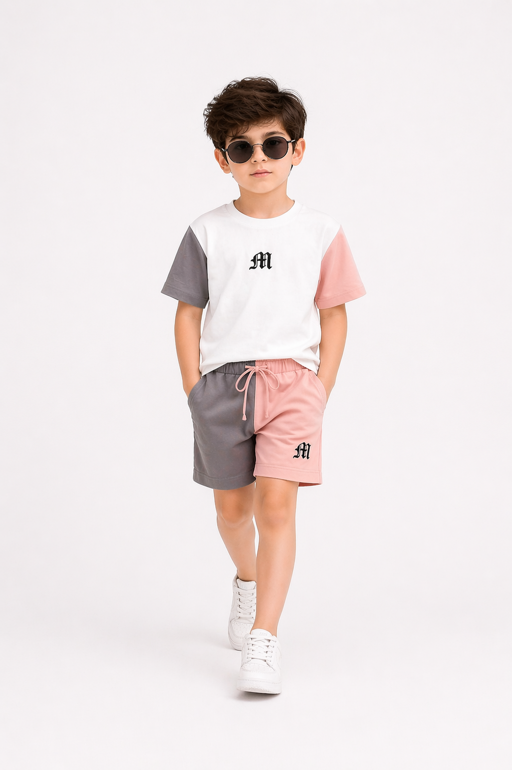 Boys Summer Co-Ord Set – Half Sleeve Color Block T-Shirt & Shorts  Trendy Kids Casual Outfit
