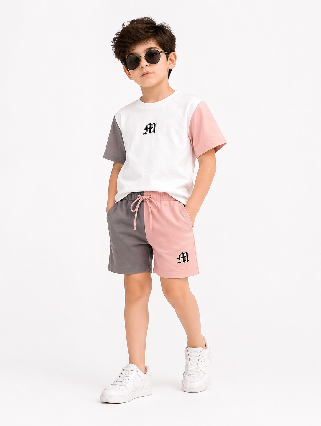 Boys Summer Co-Ord Set – Half Sleeve Color Block T-Shirt & Shorts  Trendy Kids Casual Outfit