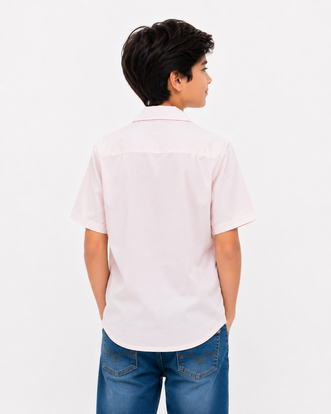 Boys Cuban Shirt - Light Pink