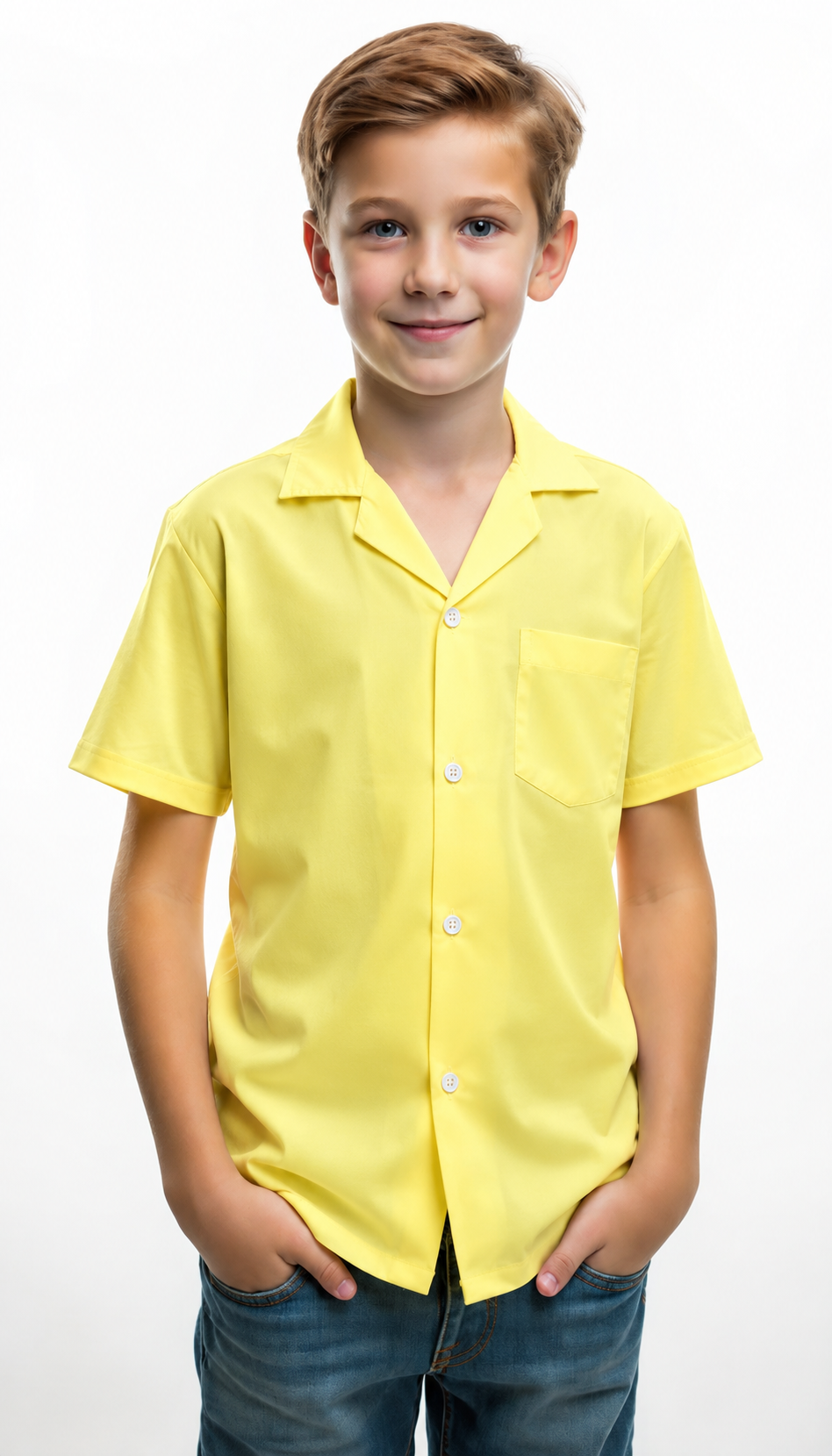 Boys Cuban Shirt - Yellow
