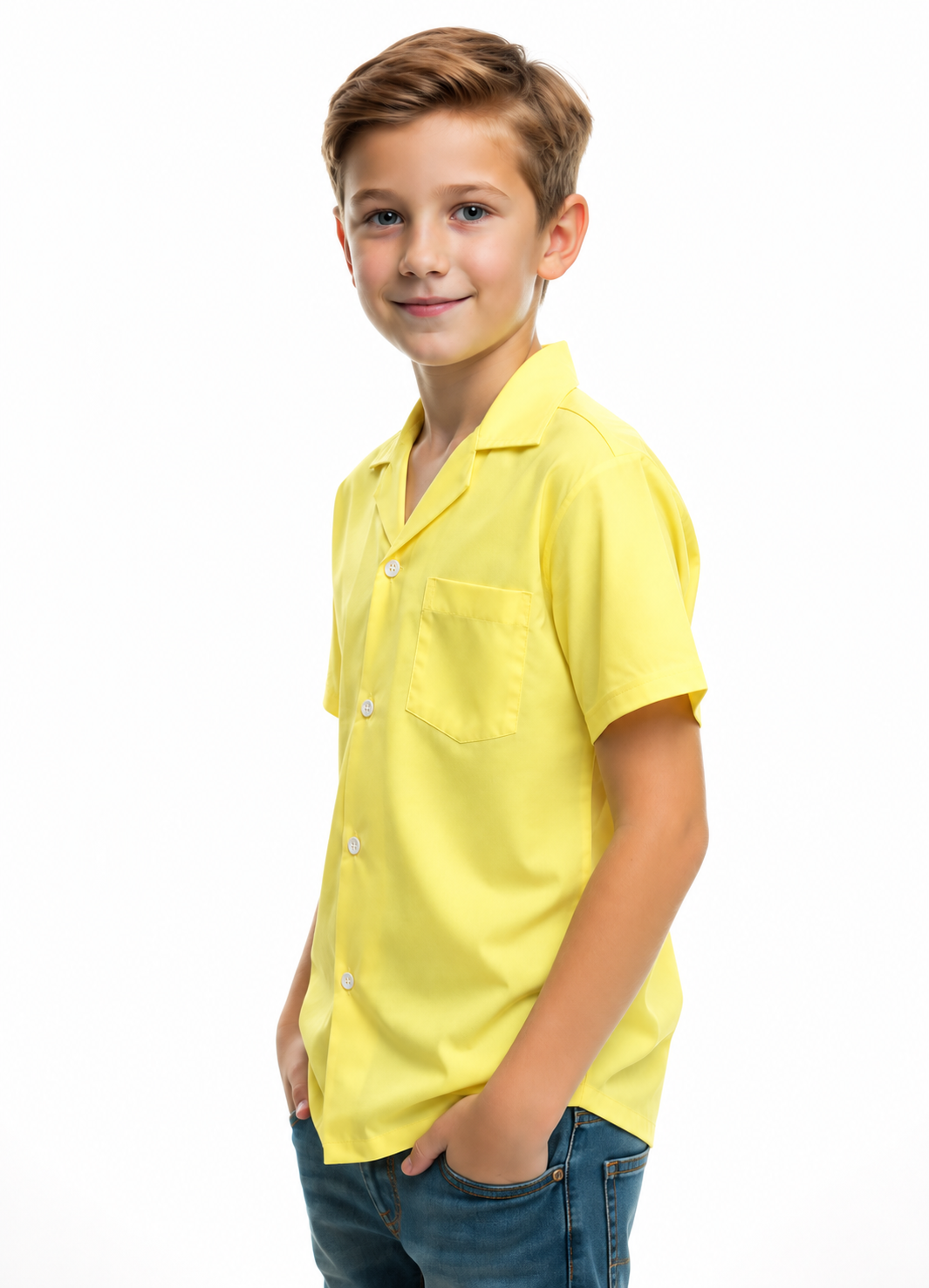 Boys Cuban Shirt - Yellow
