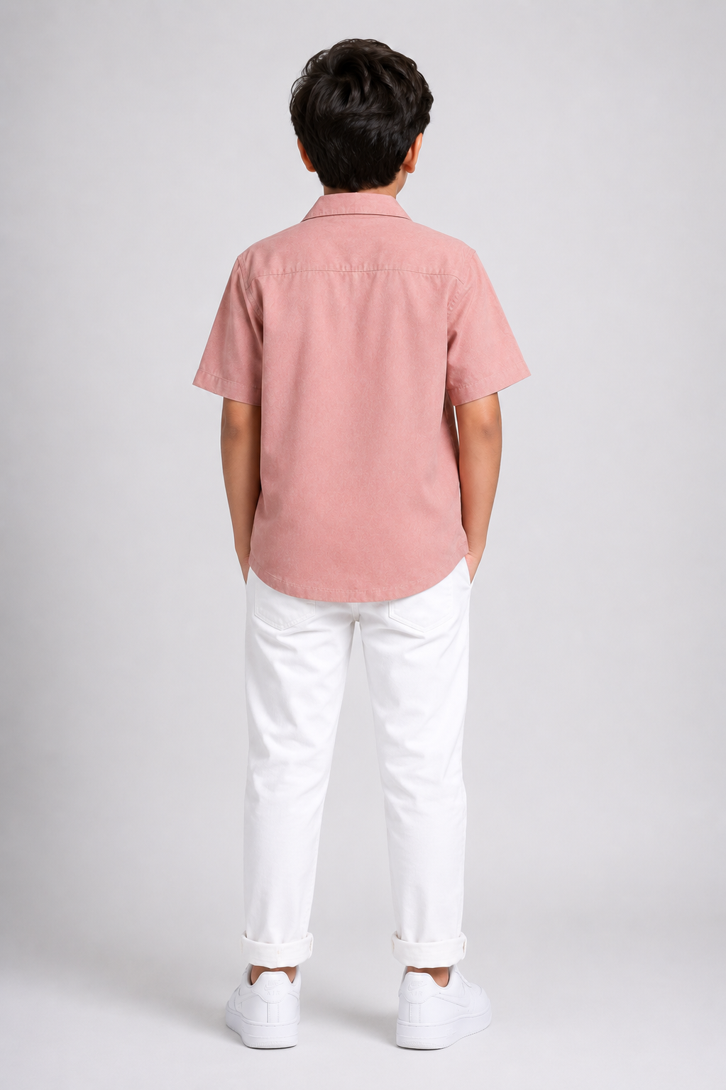 Boys Cuban Shirt - Dusty Pink