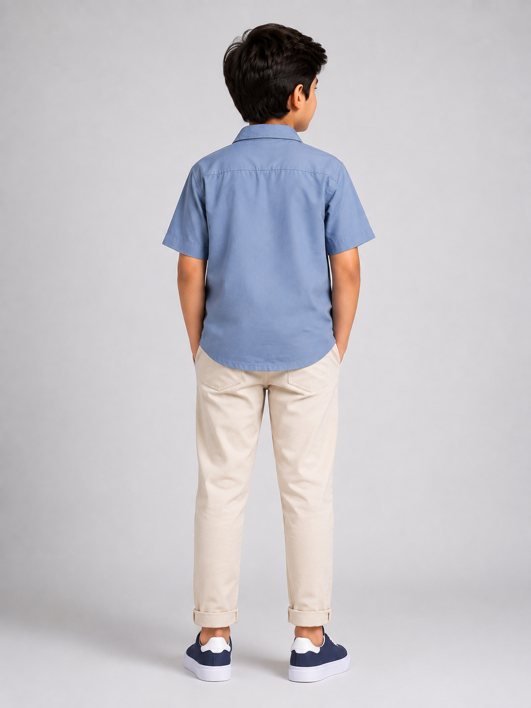 Boys Cuban Shirt - Sky Blue