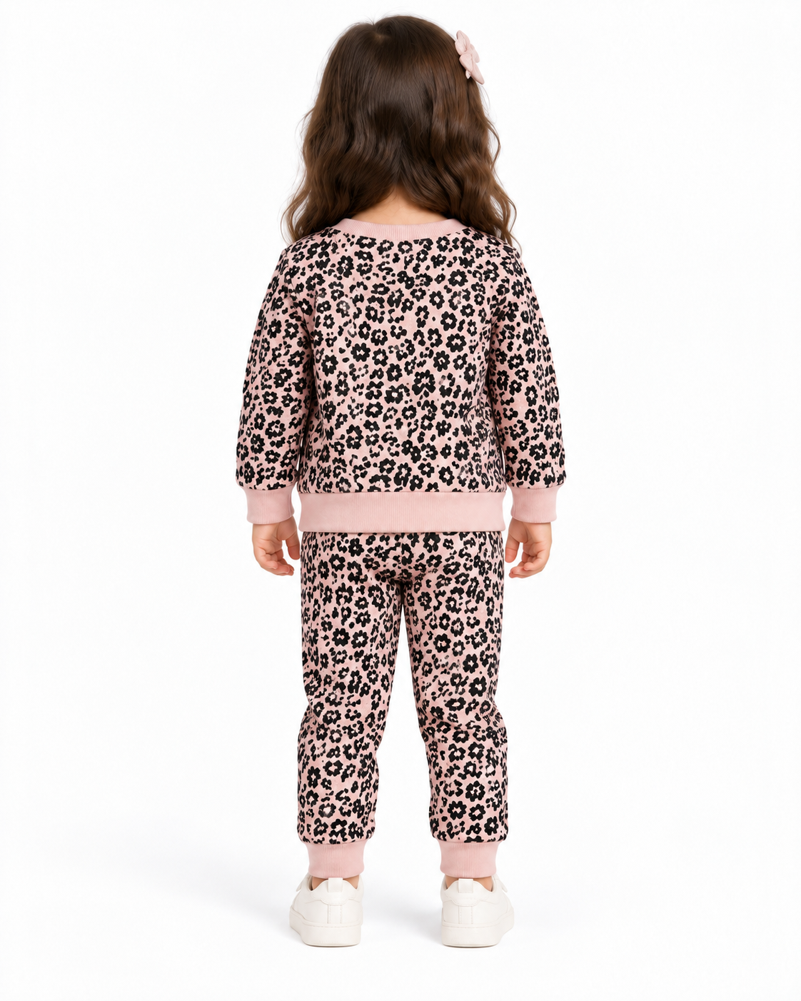 Girls Pink Floral Print 2-Piece Winter Suit