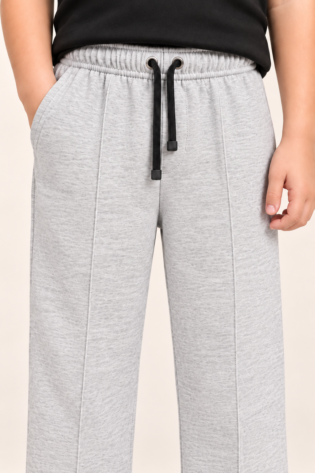 Kids Straight-Fit Terry Trousers – Grey
