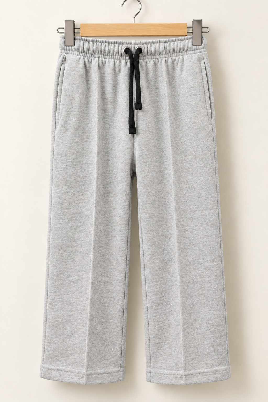 Kids Straight-Fit Terry Trousers – Grey