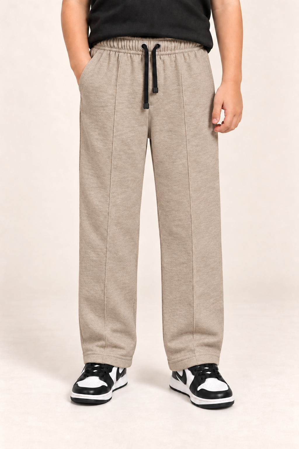 Kids Straight-Fit Terry Trousers – Brown