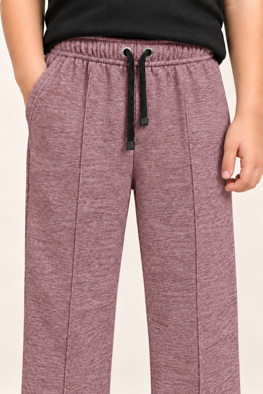 Kids Straight-Fit Terry Trousers – Dusty Mauve