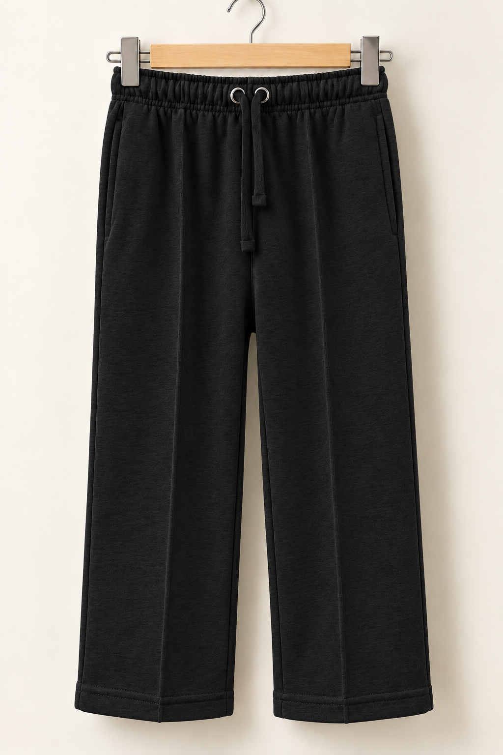 Kids Straight-Fit Terry Trousers – Black