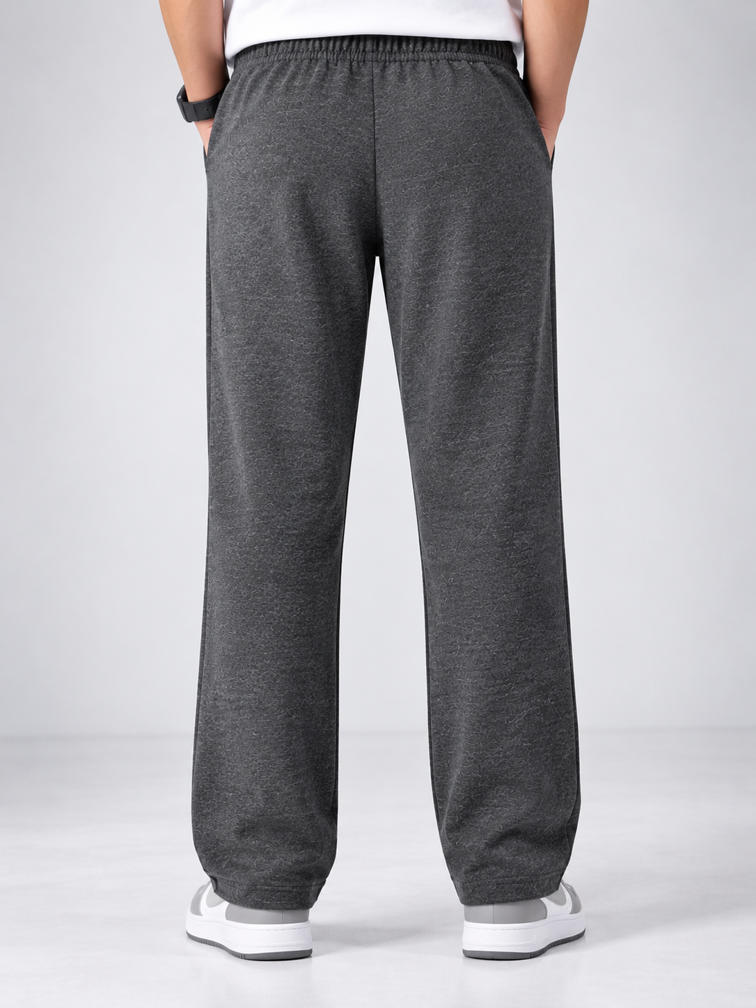 Men’s Premium Terry Straight Fit Trouser – Dark Charcoal Grey