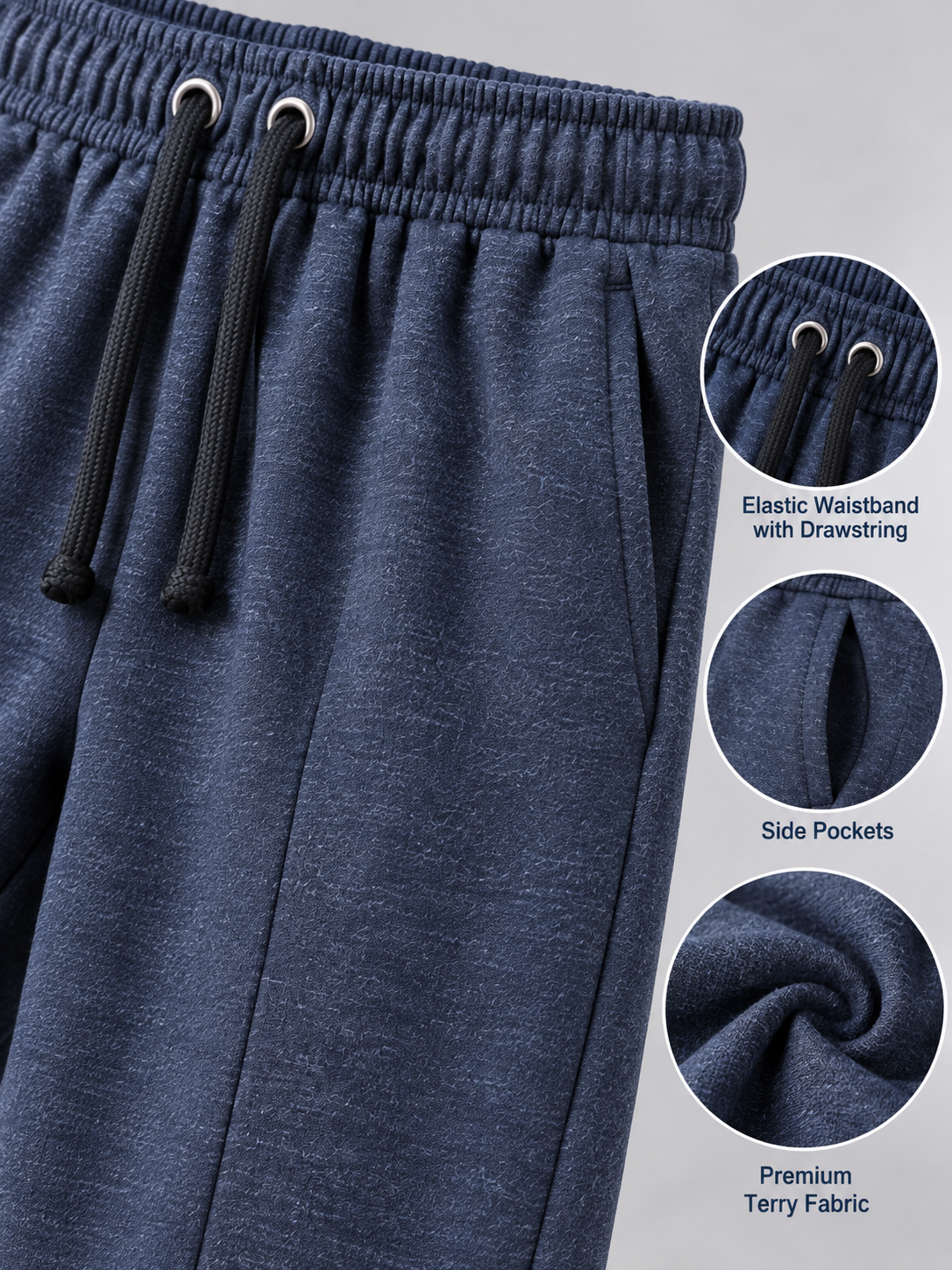 Men’s Premium Terry Straight Fit Trouser – Navy Blue