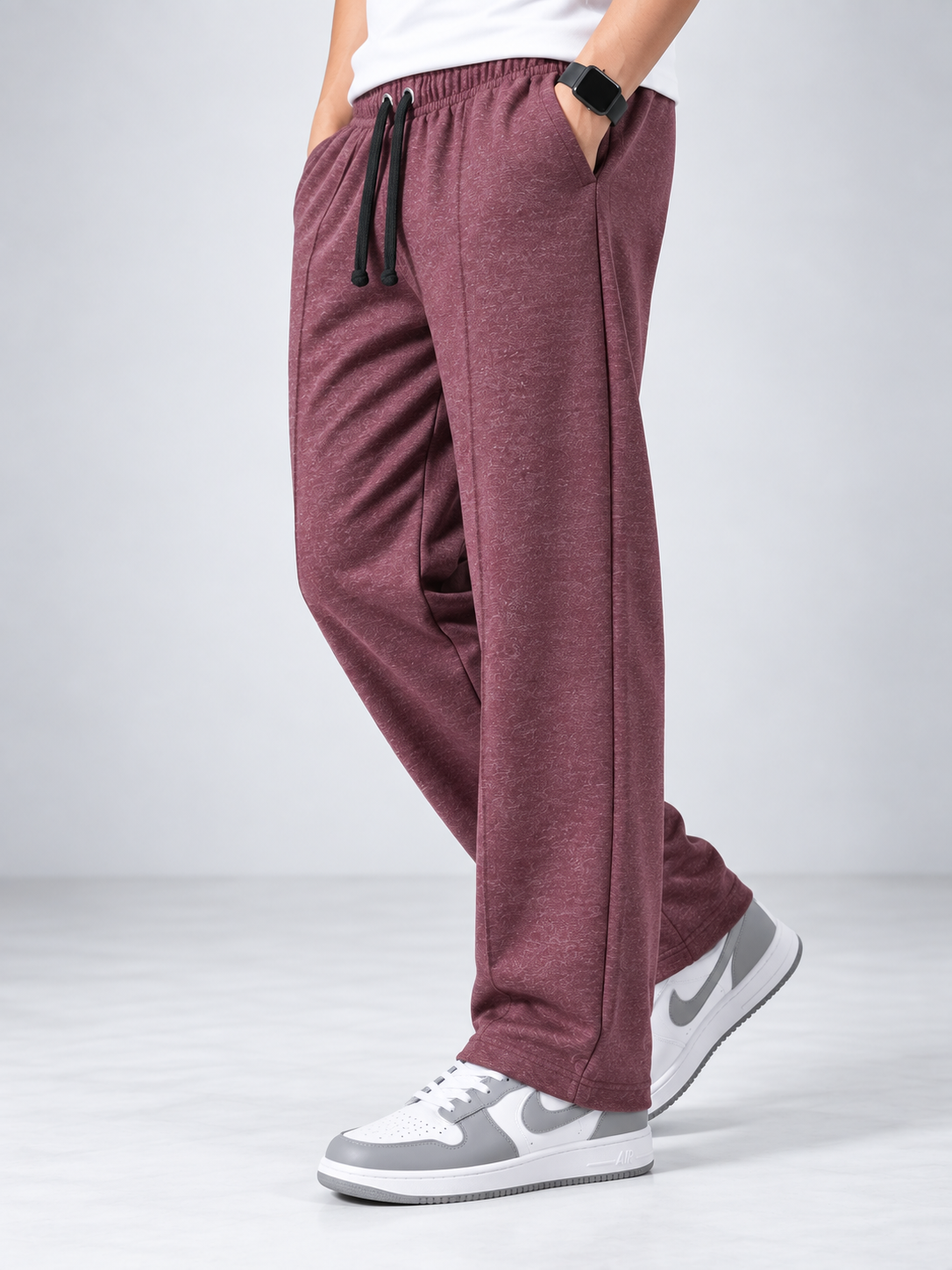 Men’s Premium Terry Straight Fit Trouser – Maroon