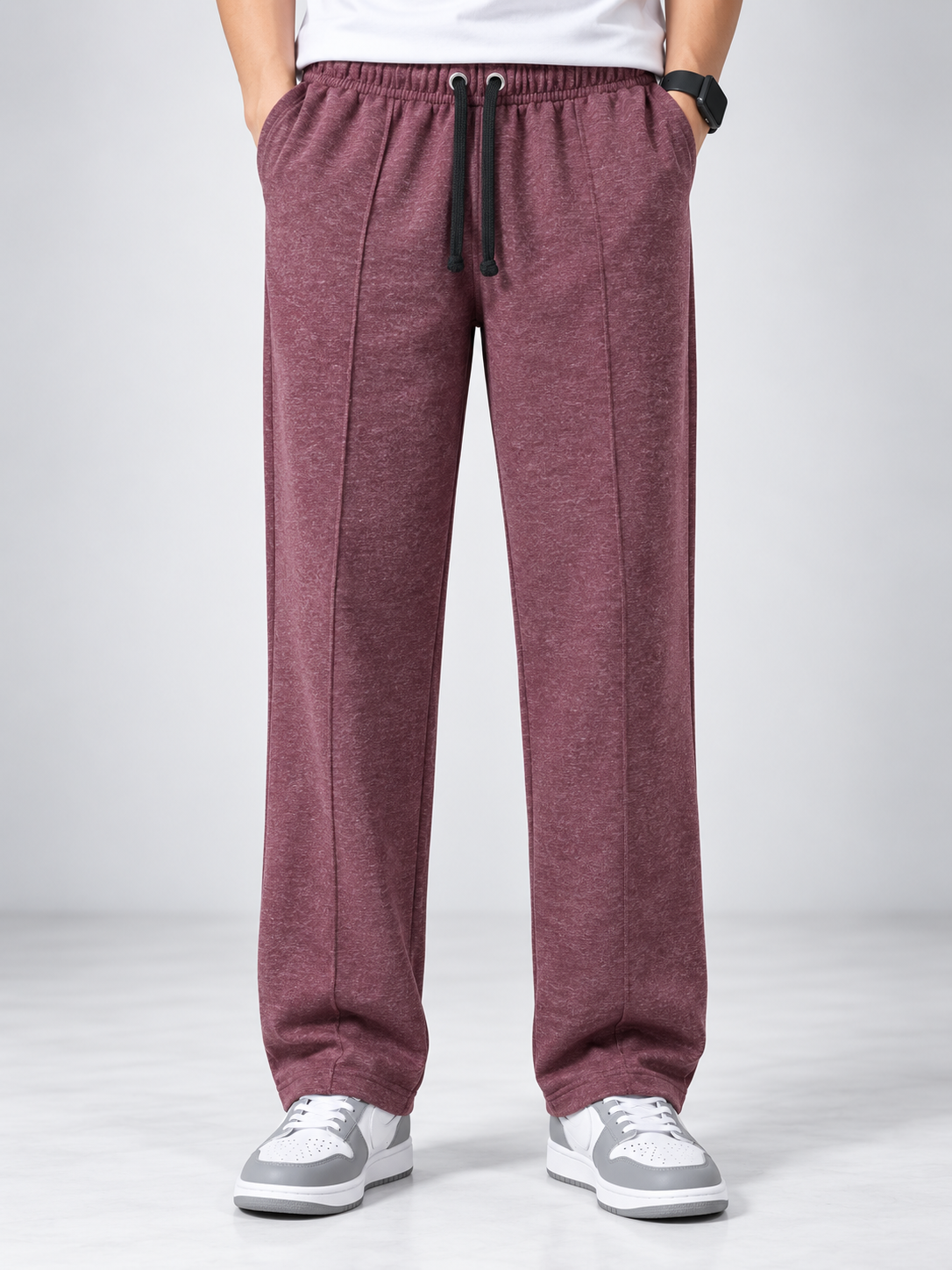 Men’s Premium Terry Straight Fit Trouser – Maroon