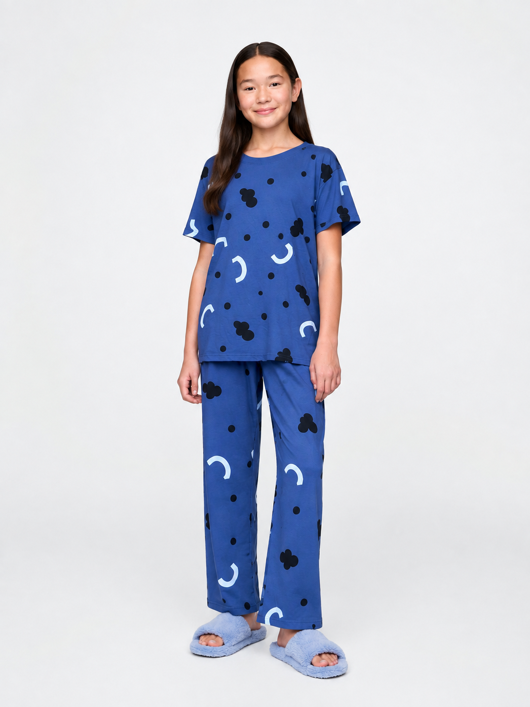 Pack of 2 Girls Printed Night Suit Set | Soft Jersey T-Shirt & Pyjama Set
