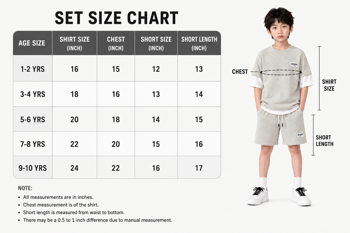 New Season Boys Textured T-Shirt & Shorts Co-Ord Set – Light Grey | 2 Piece Summer Outfit
