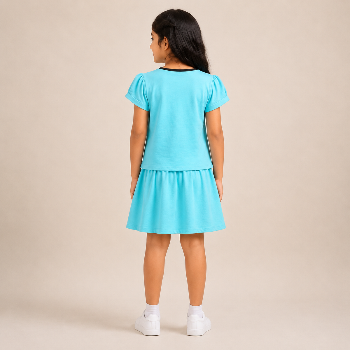 Girls Button-Down Top & Shorts Co-Ord Set – 3 Colors
