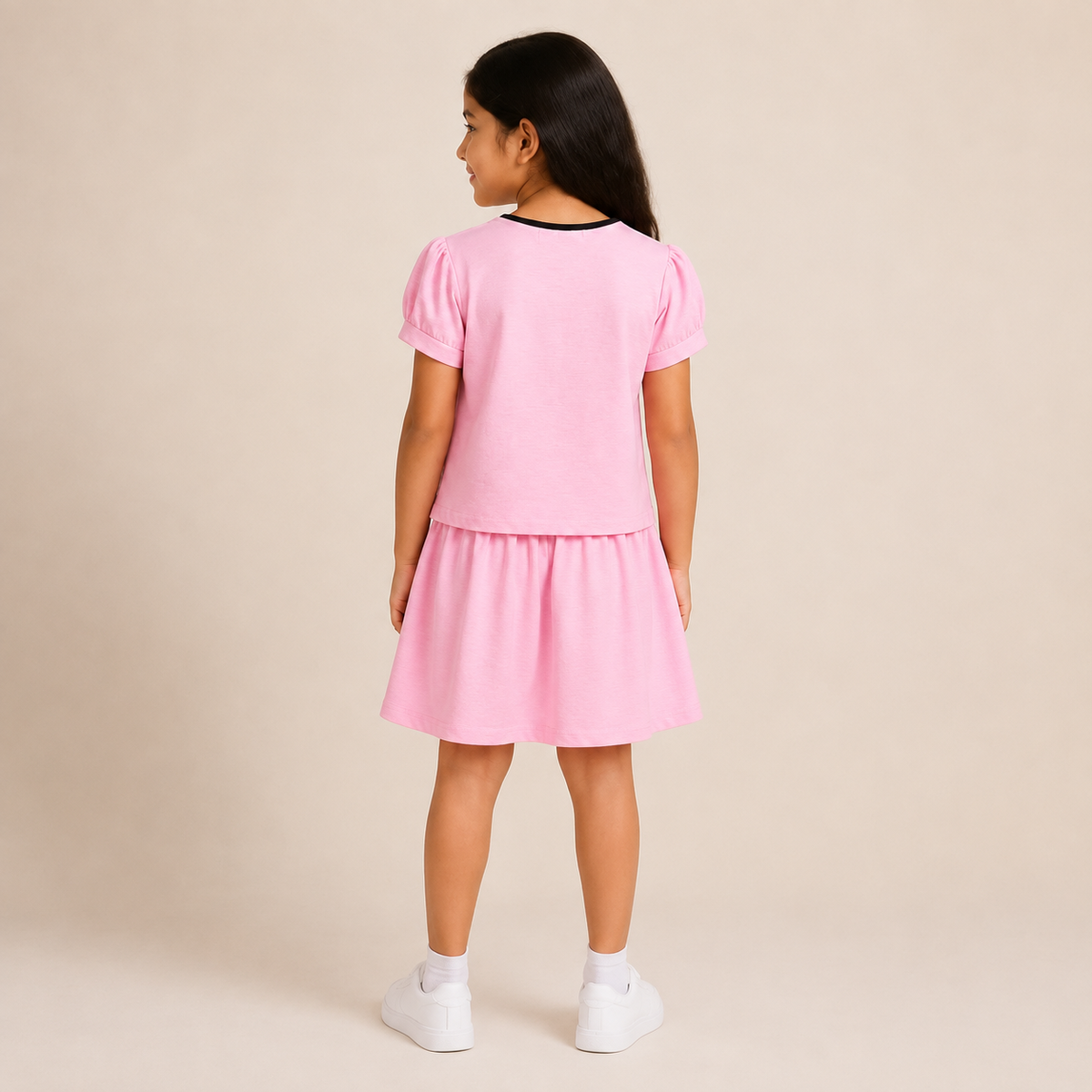 Girls Button-Down Top & Shorts Co-Ord Set – 3 Colors