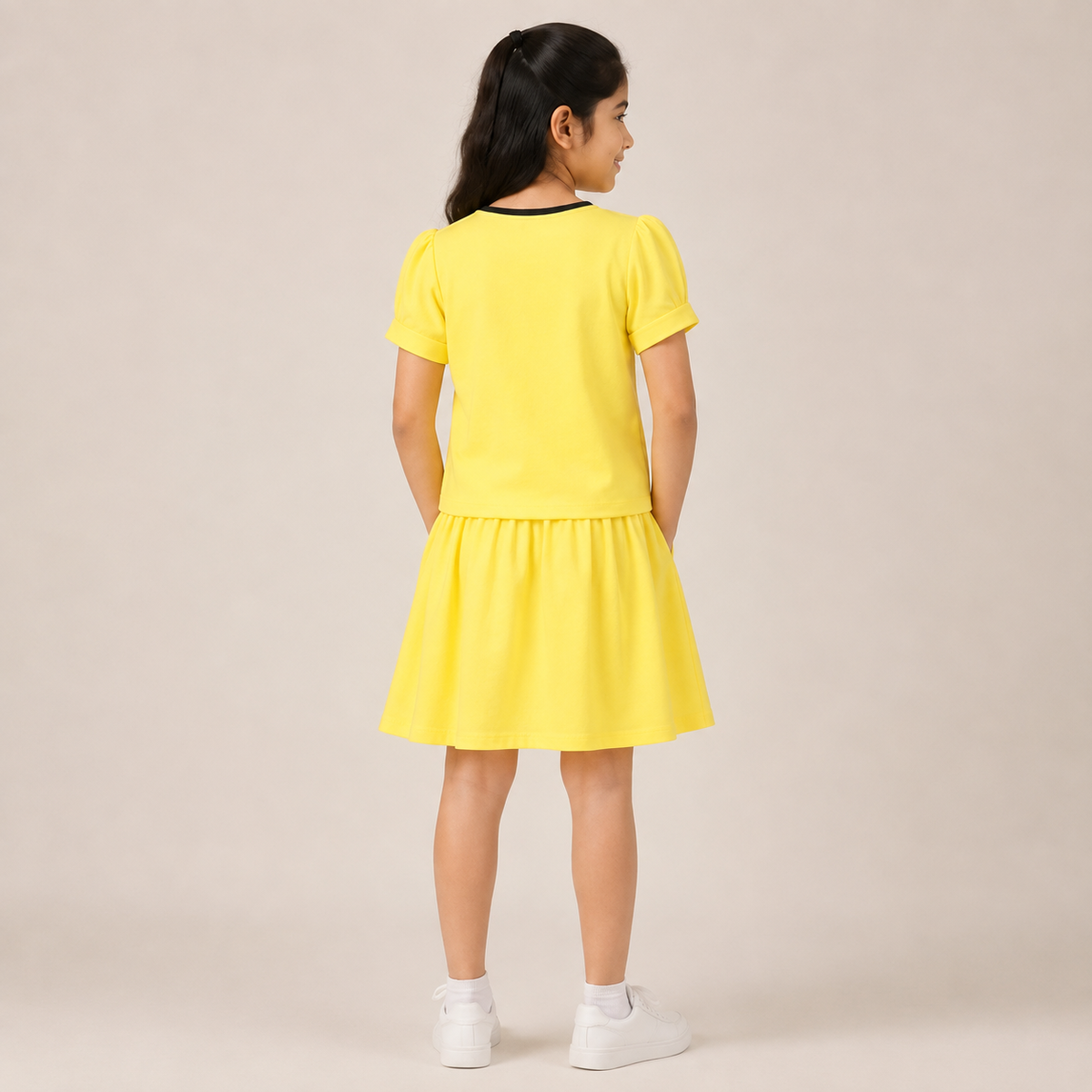 Girls Button-Down Top & Shorts Co-Ord Set – 3 Colors