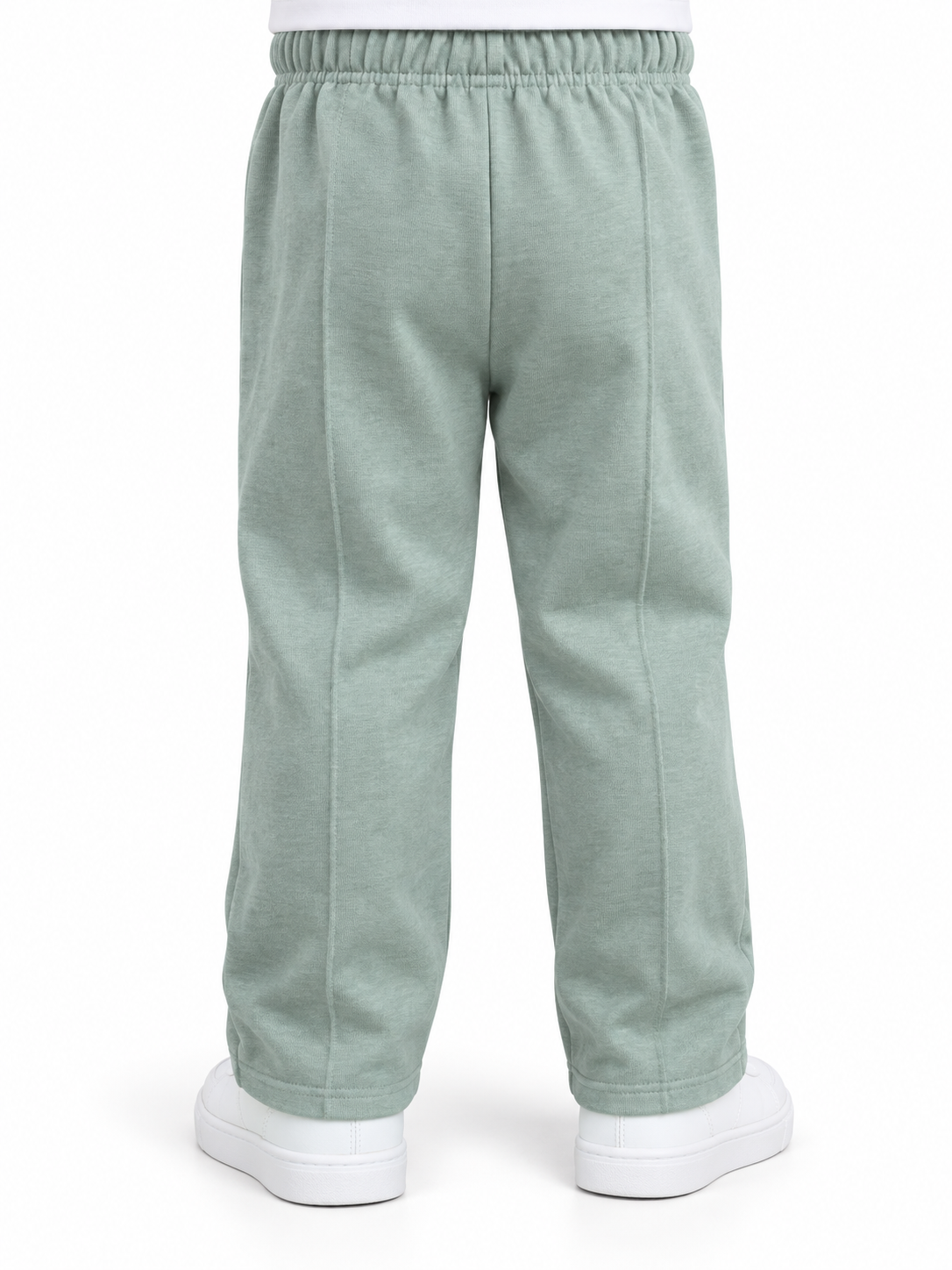 Sage green kids trouser back view